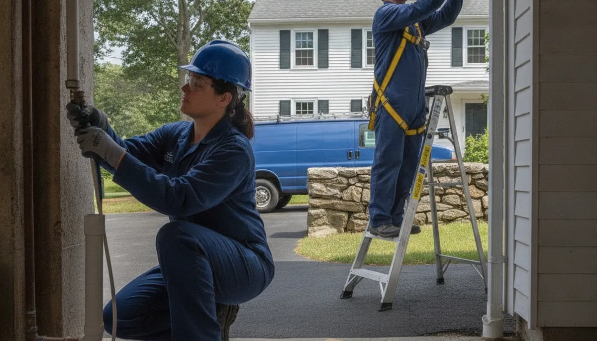Plumber repairing pipes in Concord, MA for residential plumbing service