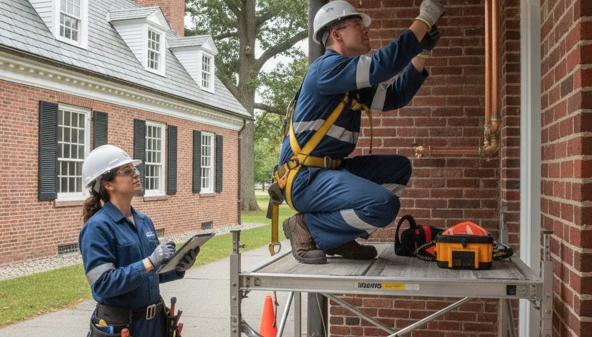 Plumber repairing pipe in Concord, MA for reliable plumbing repair service
