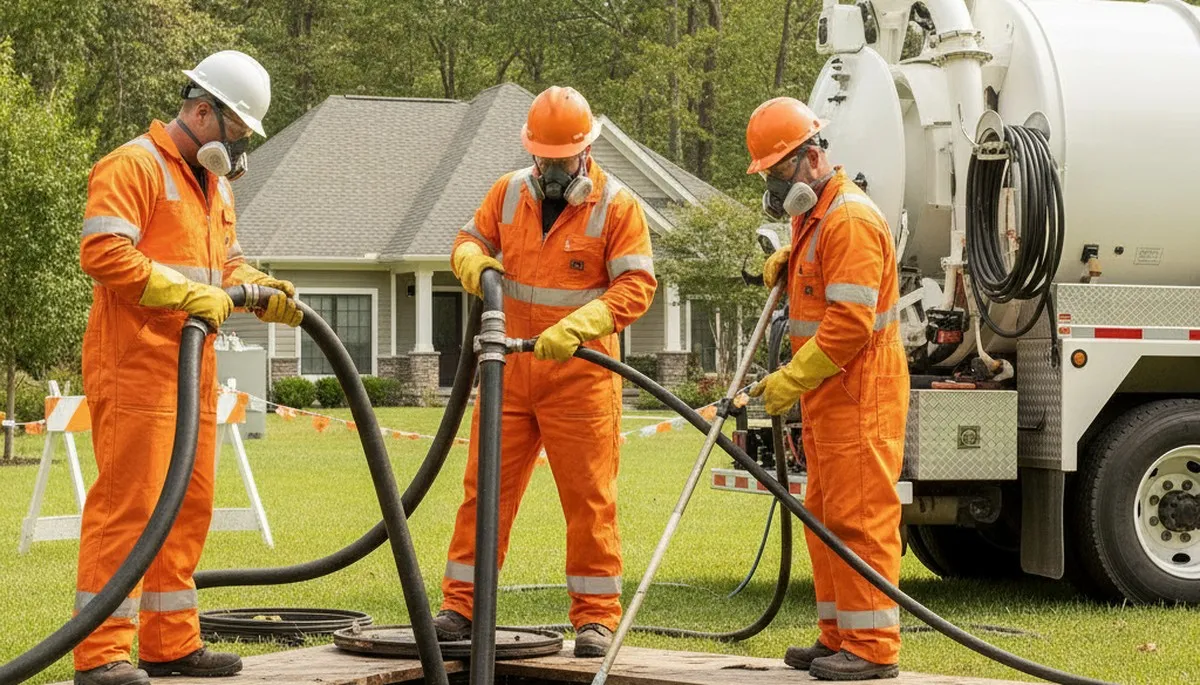 Septic tank cleaning service in Concord, MA for a plumbing repair business